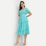 Flutter Sleeves Georgette One Piece Dress